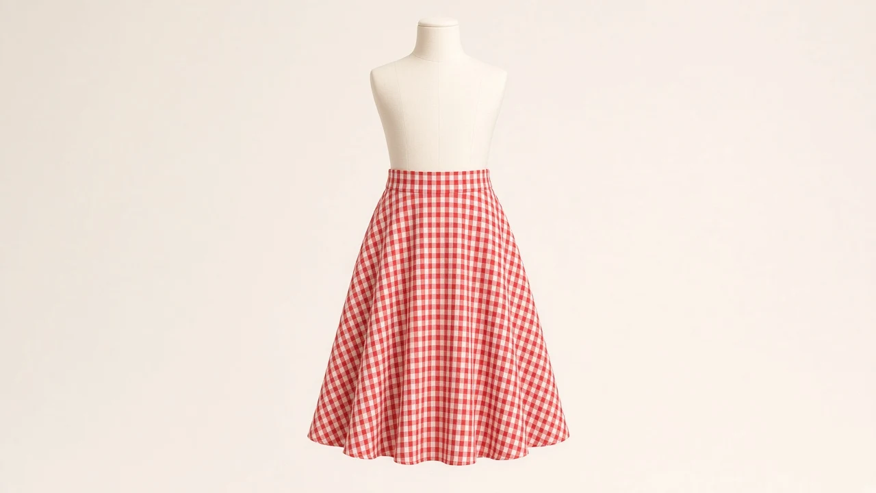 Gingham Check A-Line Skirt – Red and White Gingham Kids A-Line Midi | Custom Tailored