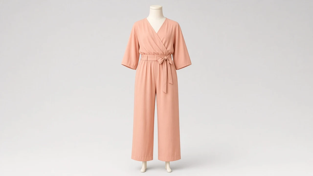 Peach Wrap Top Paperbag Trouser Co-ord - Girls Wrap Top with Paperbag Waist Trousers | Custom Tailored