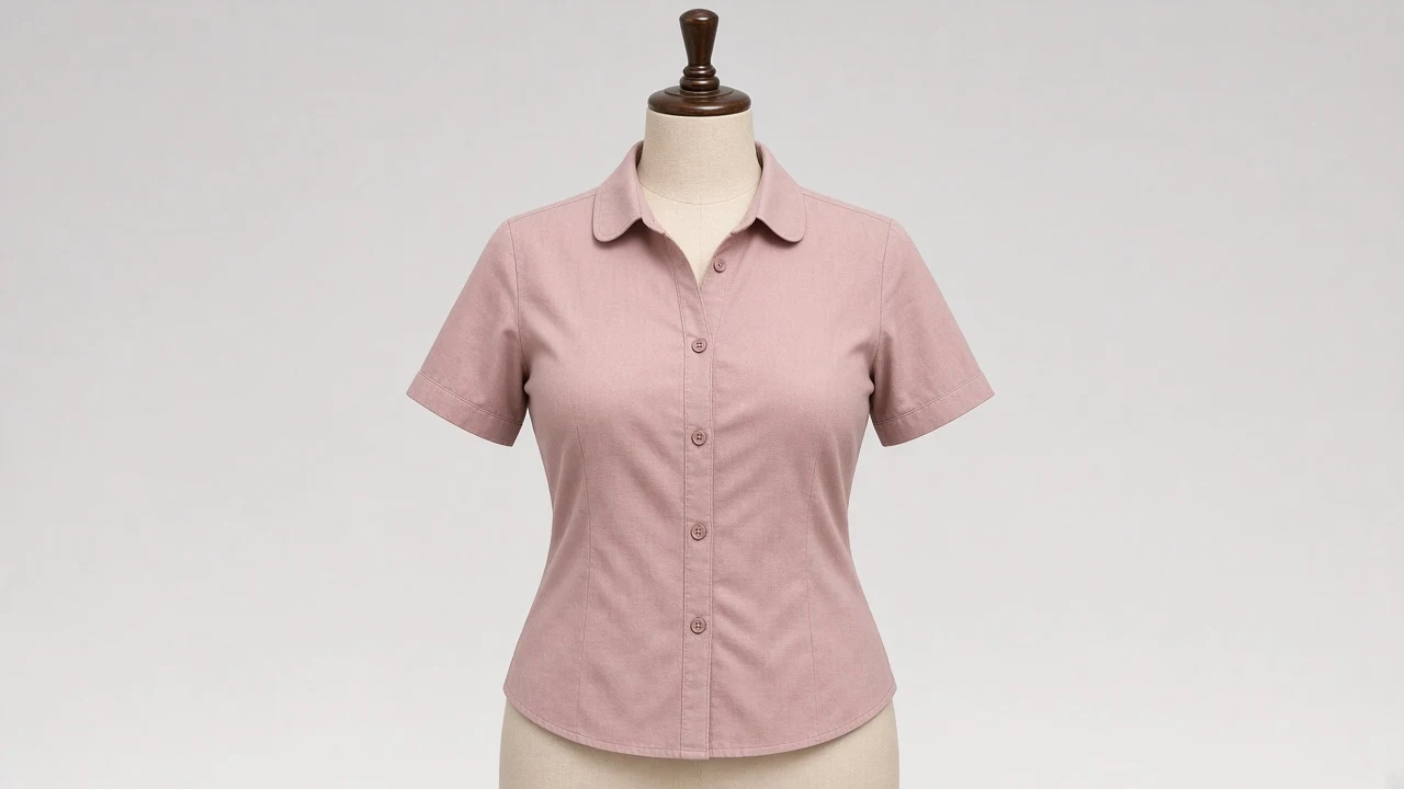 Dusty Rose Soft Cotton Club Collar Half Sleeve Shirt - Women's Solid Dusty Rose Shirt | Custom Tailored