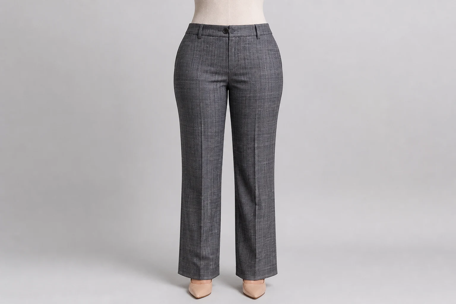 Grey Check Straight Trousers – Grey Check Western Straight Pants | Custom Tailored