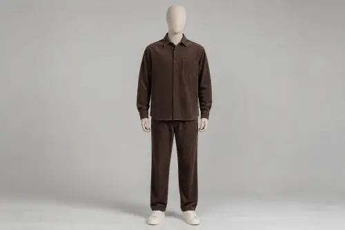 A charcoal cotton full-sleeve shirt and matching loose pants. Custom tailored by DarziX.