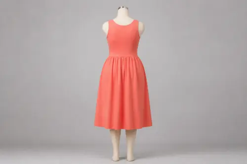 Coral Cotton A-Line Dress – Coral Cotton Midi A-Line | Custom Tailored