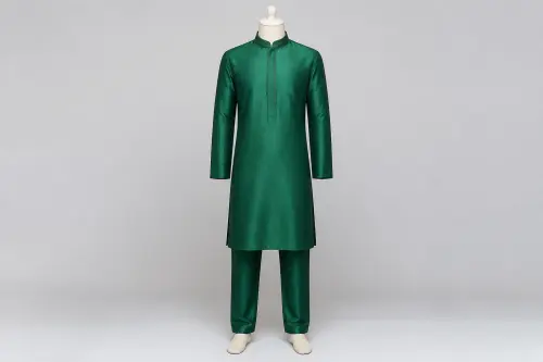Emerald Silk Kurta Pajama – Men's Emerald Silk Festive Set | Custom Tailored