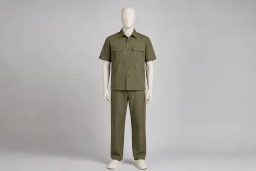 Olive Utility Half-Sleeve Loose Pant Co-ord – Men's Utility Shirt + Loose Pants | Custom Tailored