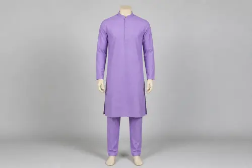 Lavender Cotton Kurta Pajama – Men's Lavender Cotton Ethnic Set | Custom Tailored
