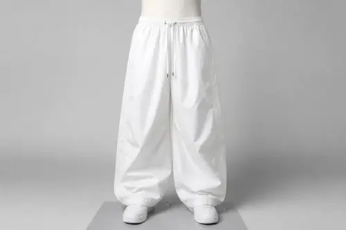White Nylon Parachute Pants – White Nylon Baggy Parachute | Custom Tailored