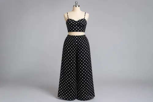 Polka Dot Crop Palazzo Co-ord – Polka Dot Crop Top with Palazzo | Custom Tailored