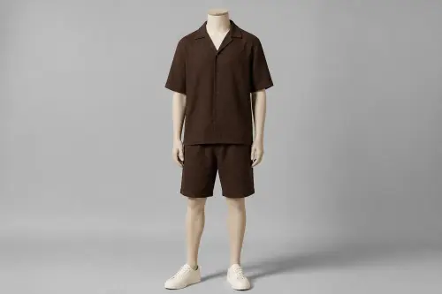 Chocolate Half-Sleeve Shorts Co-ord – Men's Chocolate Shirt + Matching Shorts | Custom Tailored