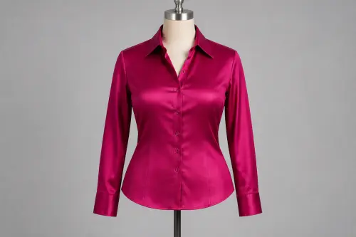 Fuchsia Satin Shirt | Custom Tailored