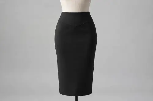 Black Pencil Midi Skirt – Black Ponte Western Pencil Midi | Custom Tailored