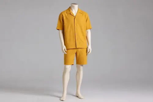Mustard Half-Sleeve Shorts Co-ord – Men's Mustard Shirt + Matching Shorts | Custom Tailored
