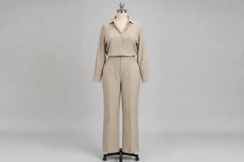 Beige Linen Shirt Trouser Co-ord – Beige Linen Shirt with Trousers | Custom Tailored