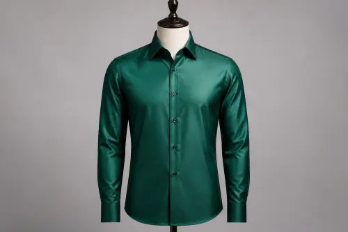 Emerald Green Silk Blend Shirt – Men's Luxury Green Silk Shirt | Custom Tailored