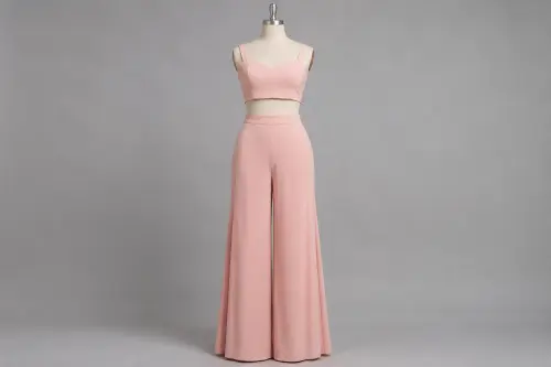 Blush Crop Palazzo Co-ord – Blush Crop Top with Palazzo Pants | Custom Tailored