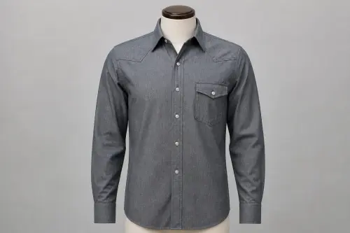 Grey Chambray Work Shirt – Men's Grey Workwear Shirt | Custom Tailored