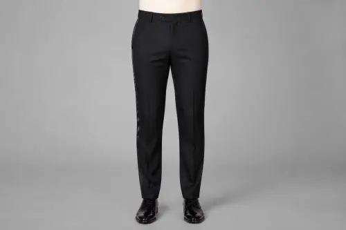 Black Satin-Stripe Tuxedo Trousers – Men's Black Tuxedo Trousers | Custom Tailored