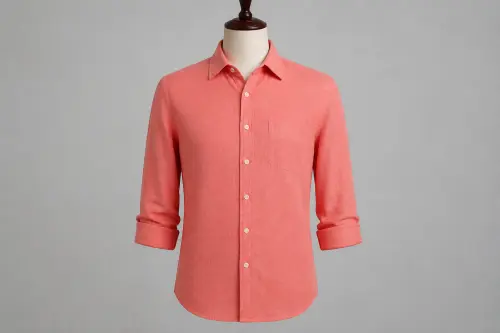 Coral Linen Casual Shirt – Men's Coral Pink Summer Linen Shirt | Custom Tailored