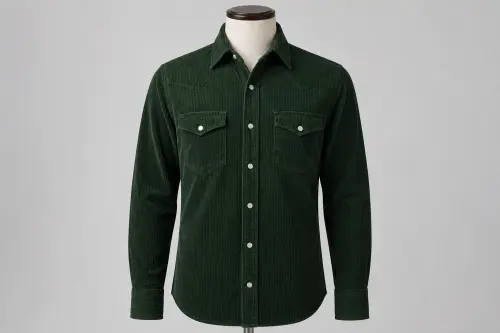Forest Green Corduroy Shirt – Men's Dark Green Corduroy Shirt | Custom Tailored