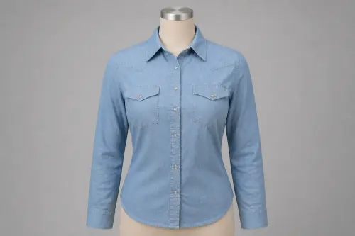 Sky Blue Chambray Shirt  | Custom Tailored