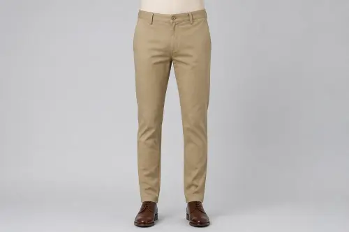 Khaki Cotton Chino Trousers – Men's Classic Khaki Chinos | Custom Tailored