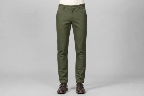 Olive Cotton Chino Trousers – Men's Olive Chinos | Custom Tailored