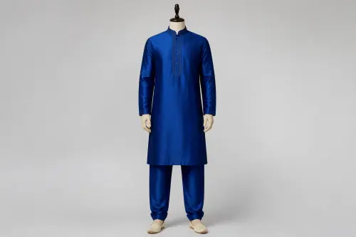 Royal Blue Silk Kurta Pajama – Men's Royal Blue Silk Festive Set | Custom Tailored