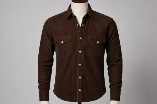 Chocolate Brown Corduroy Shirt – Men's Brown Corduroy Overshirt | Custom Tailored
