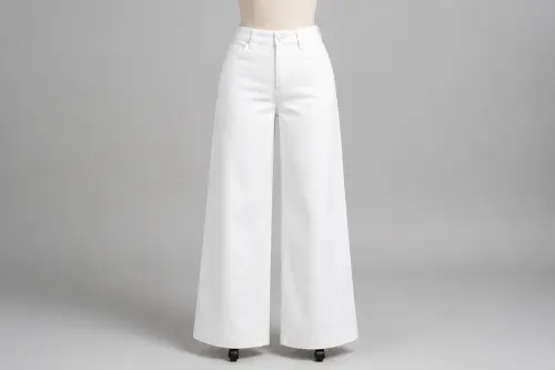 White Wide-Leg Trousers – White Cotton Western Wide-Leg Pants | Custom Tailored