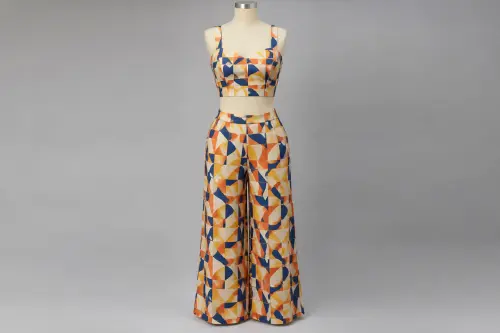 Geometric Print Crop Palazzo Co-ord – Geometric Print Crop with Palazzo | Custom Tailored