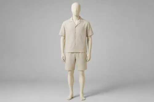 Sand Half-Sleeve Shorts Co-ord – Men's Sand Shirt + Matching Shorts | Custom Tailored