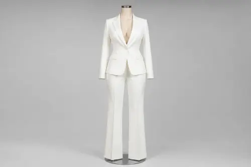 White Blazer Pants Co-ord – White Matching Blazer with Trousers | Custom Tailored
