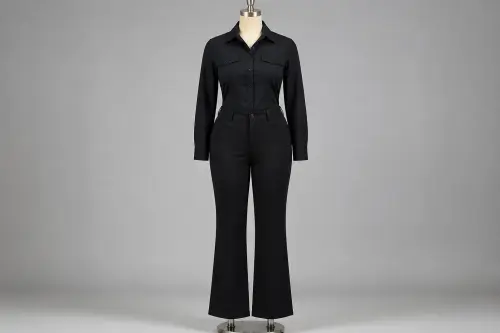 Black Cotton Shirt Trouser Co-ord – Black Cotton Shirt with Trousers | Custom Tailored