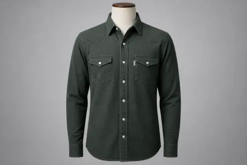 Dark Green Flannel Shirt – Men's Forest Green Brushed Flannel | Custom Tailored