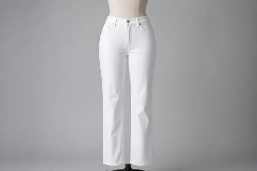 White Denim Straight Jeans – White Cotton Denim Straight Jeans | Custom Tailored