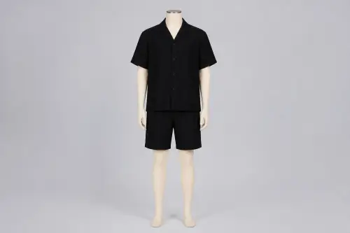 Black Half-Sleeve Shorts Co-ord – Men's Black Shirt + Matching Shorts | Custom Tailored