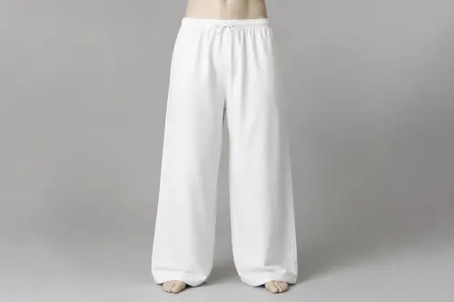 White Cotton Wide-Leg Pants – White Cotton Baggy Wide-Leg | Custom Tailored