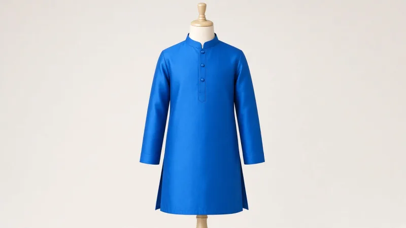 Bright Blue Wedding Kurta Set – Boys' Bright Blue Silk Wedding Kurta Pajama | Custom Tailored Kids