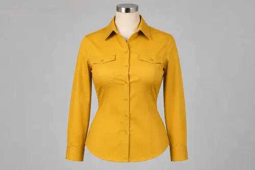 Mustard Cotton Shirt  | Custom Tailored