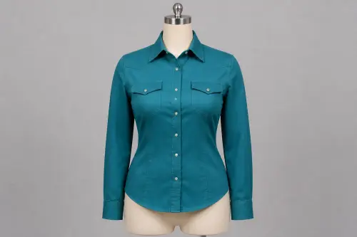 Teal Poplin Shirt  | Custom Tailored