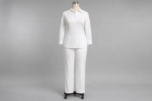 White Cotton Shirt Trouser Co-ord – White Cotton Shirt with Straight Trousers | Custom Tailored