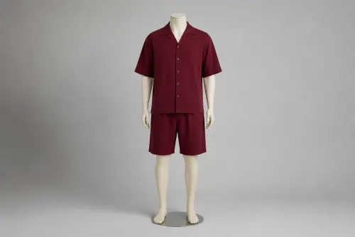Burgundy Half-Sleeve Shorts Co-ord – Men's Burgundy Shirt + Matching Shorts | Custom Tailored
