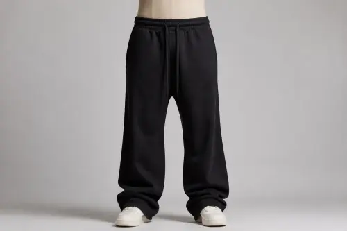 Black Drawstring Baggy Pants – Black Cotton Loose Drawstring Pants | Custom Tailored