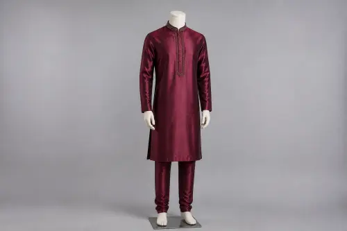 Wine Silk Kurta Pajama – Men's Wine Silk Festive Set | Custom Tailored
