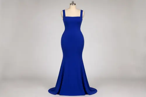 Royal Blue Mermaid Gown – Royal Blue Stretch Crepe Mermaid Gown | Custom Tailored