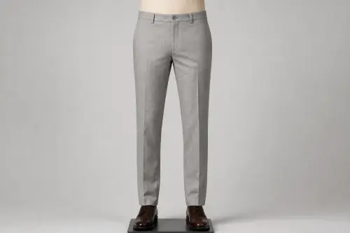 Grey Linen Tailored Trousers – Men's Grey Linen Smart Trousers | Custom Tailored