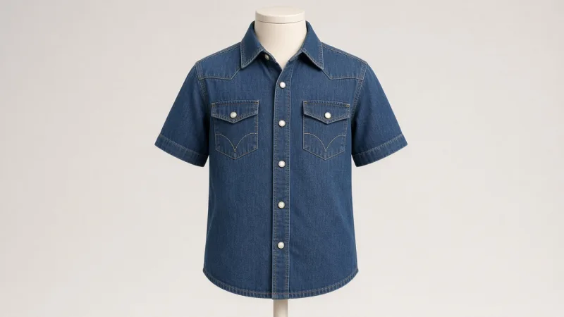 Washed Indigo Denim Shirt – Boys' Classic Indigo Denim Western Shirt | Custom Tailored Kids