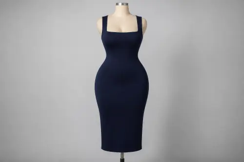 Navy Scuba Bodycon Dress – Navy Scuba Midi Bodycon | Custom Tailored