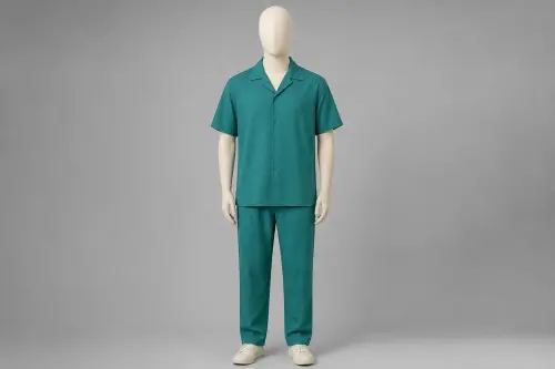 Teal Half-Sleeve Cuban Loose Pant Co-ord – Men's Teal Cuban Shirt + Loose Pants | Custom Tailored
