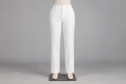 White Cotton Straight Trousers – White Cotton Western Straight Pants | Custom Tailored