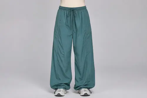 Teal Nylon Parachute Pants – Teal Nylon Baggy Parachute | Custom Tailored